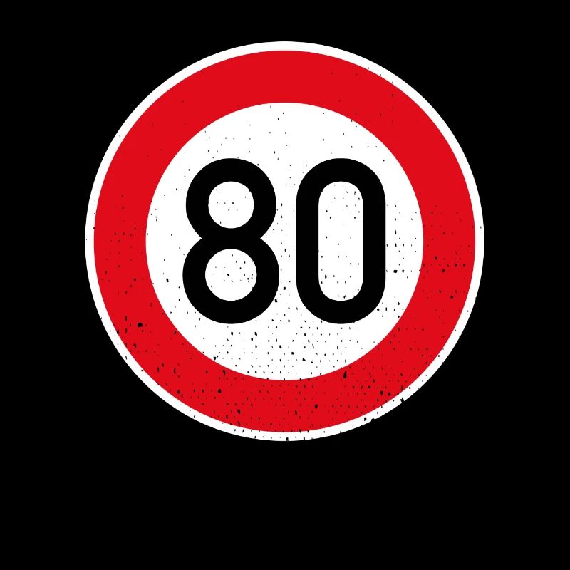 80th Birthday Sign Speed Limit Gift Speed 80