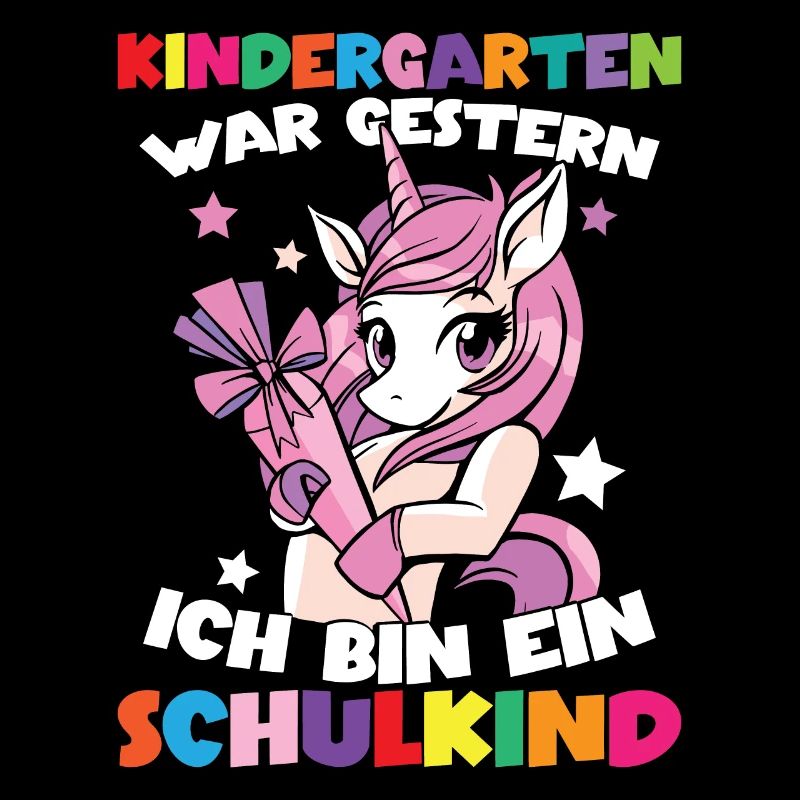 Ich bin ein Schulkind Einschulung Einhorn