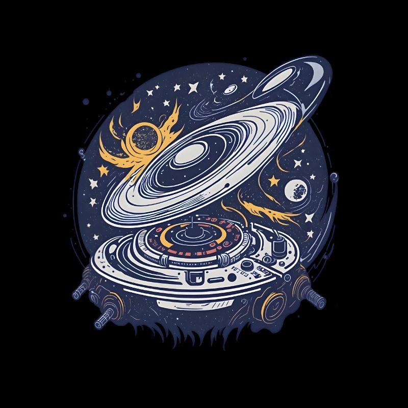 Retro Galactic Vinyl Player