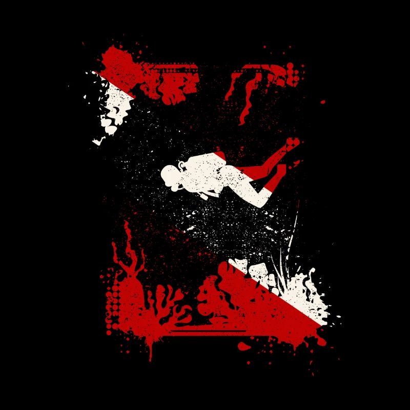 Scuba Dive Flag Deep Diving Divemaster Instructeur