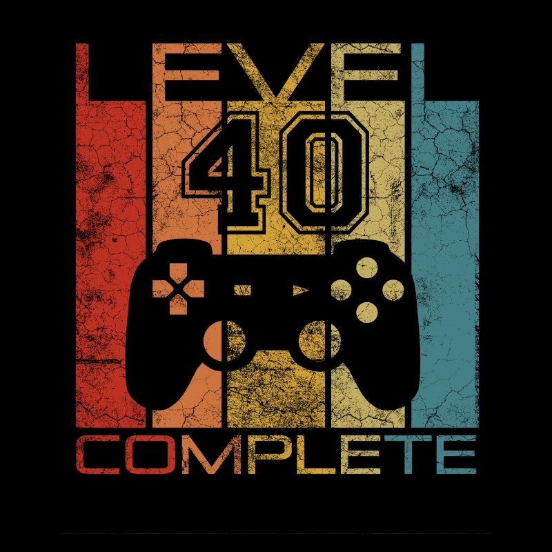 40 Geburtstag Gamer Level 40 complete Vintage