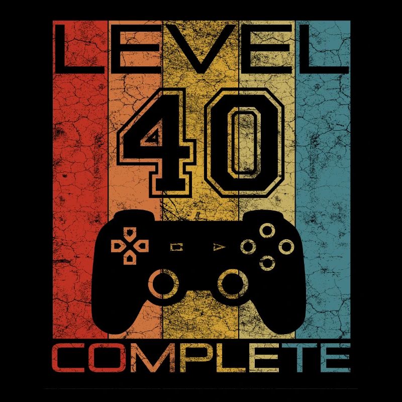 40 Geburtstag Gamer Level 40 complete Vintage