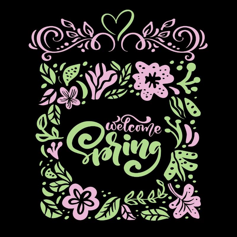 Frühling, Spruch Welcome-Spring, Typografie