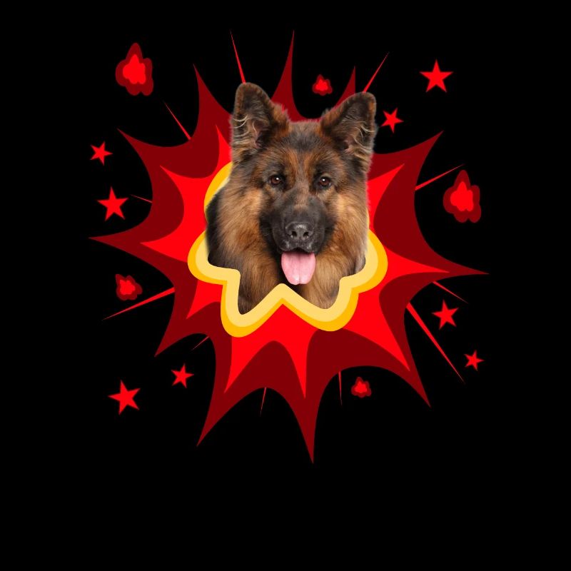 Comic Hund Design - Pow - Deutscher Schäferhund