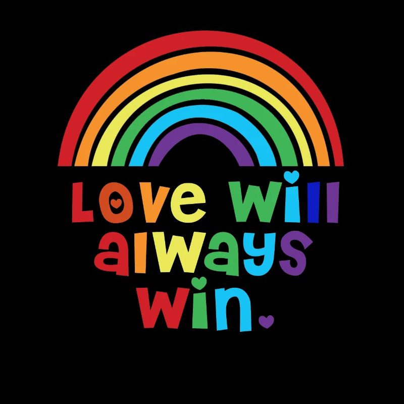 Liebe wird immer gewinnen Pride Rainbow LGBT Zitat Spaß