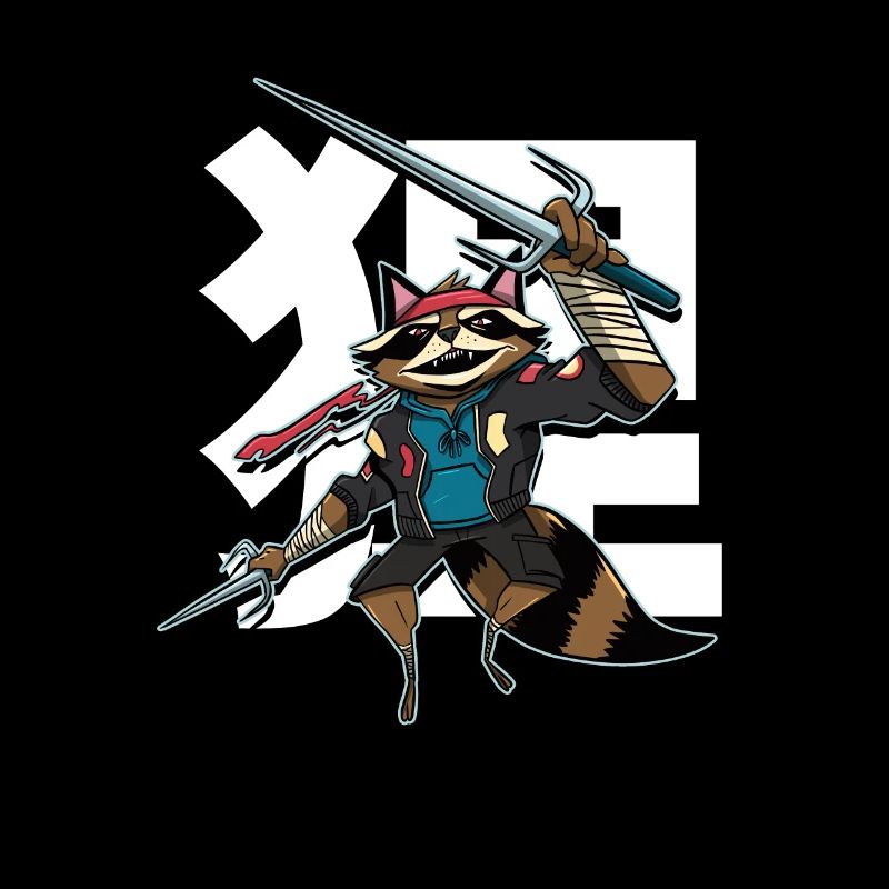 Samurai raccoon