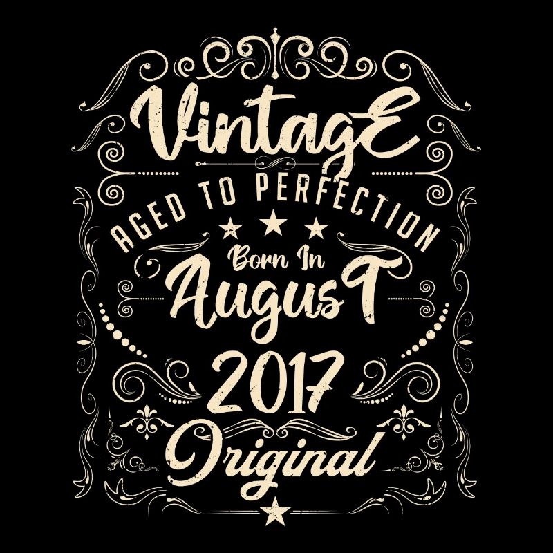 Vintage Né(e) en Août 2017. anniversaire août 2017