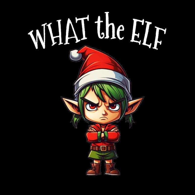 What the Elf - Cute Funny Elf for Winter Christmas