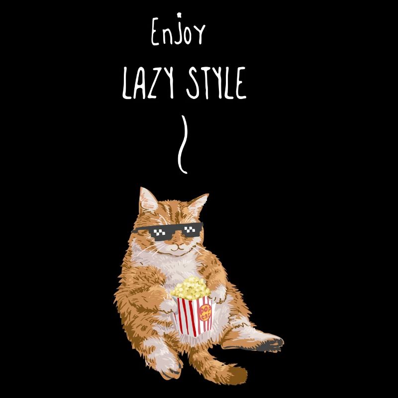 Fette Katze, die Popcorn isst