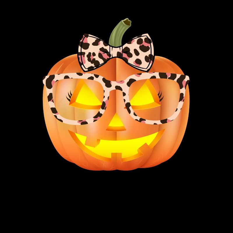 Cute Pumpkin Face Leopard Glasses Halloween
