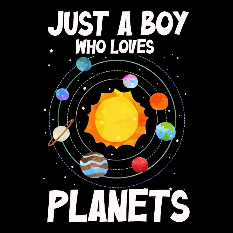 Nur ein Junge, der das Sonnensystem der Planeten liebt