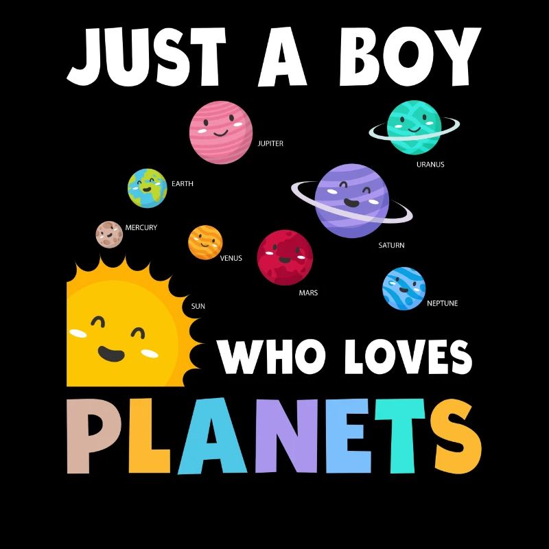 Nur ein Junge, der das Sonnensystem der Planeten liebt
