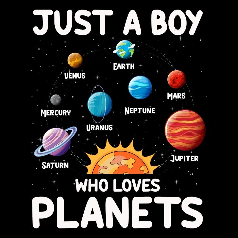 Nur ein Junge, der das Sonnensystem der Planeten liebt