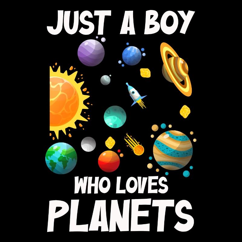 Nur ein Junge, der das Sonnensystem der Planeten liebt