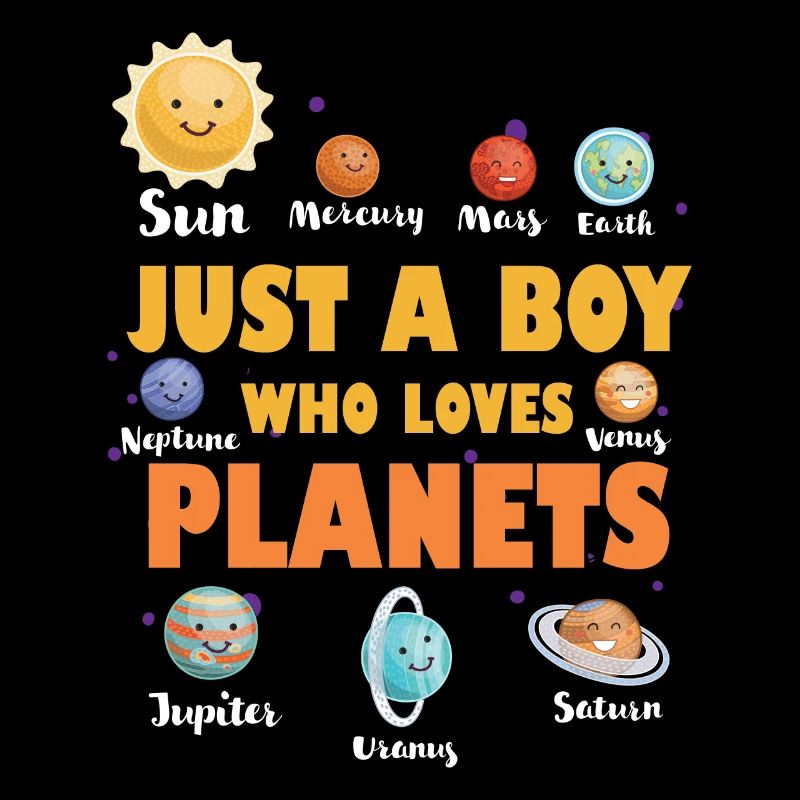 Nur ein Junge, der das Sonnensystem der Planeten liebt