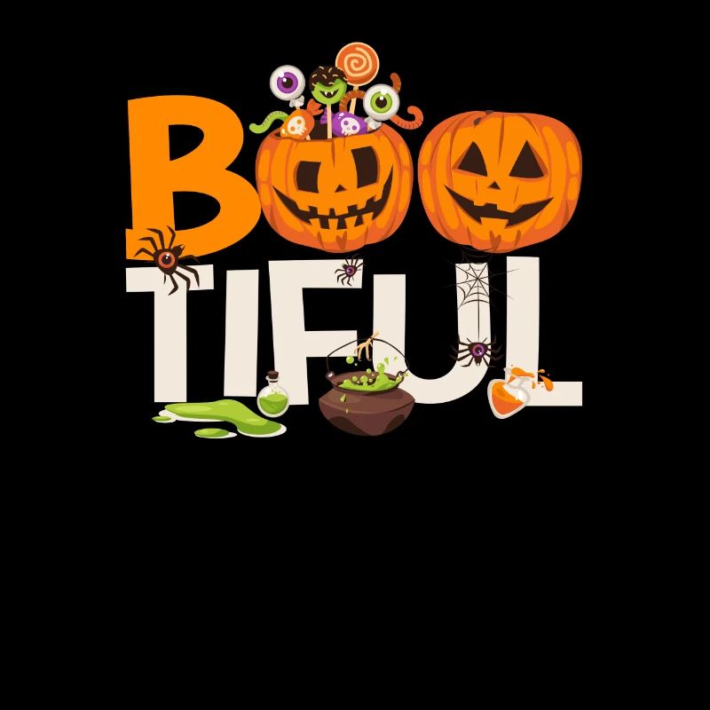 Boo Tiful Funny Halloween Bootiful Spooky Pumpkin