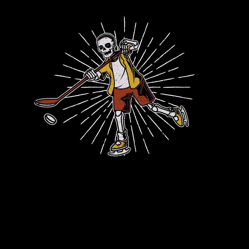 Skeleton Hockey Player Halloween Lover