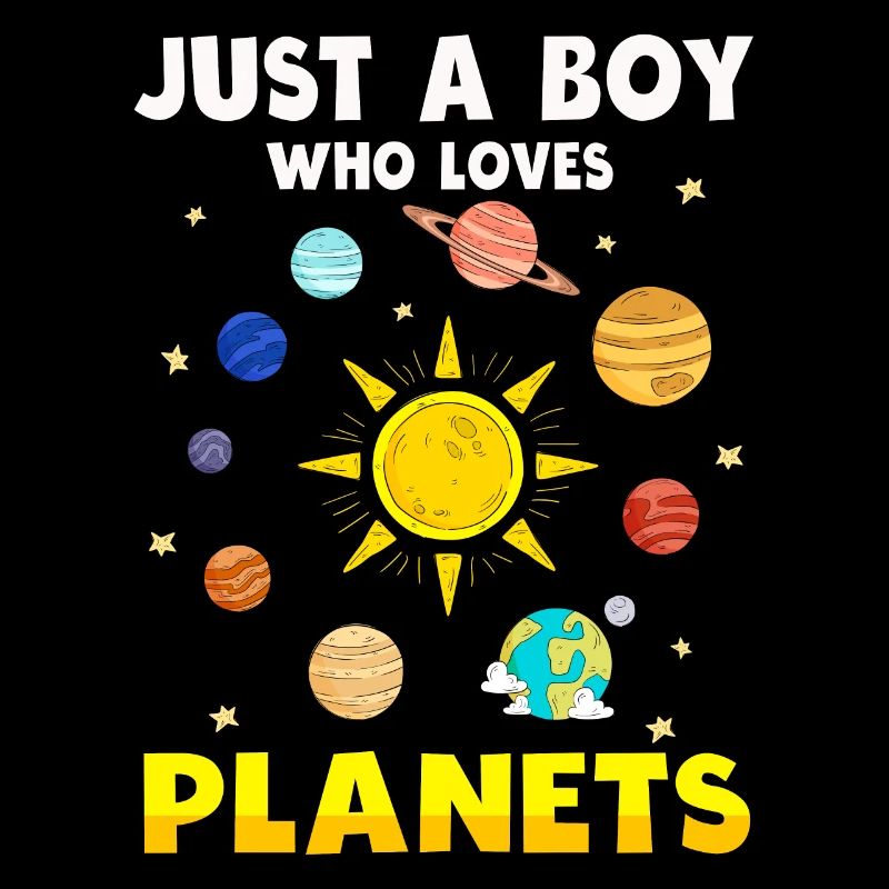Nur ein Junge, der das Sonnensystem der Planeten liebt