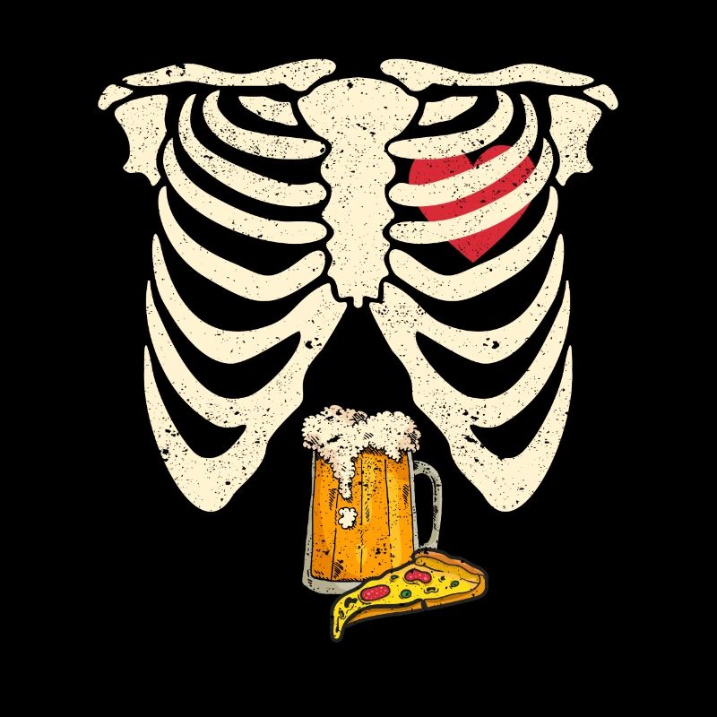 Daddy Skeleton Halloween Beer Pizza Drôle Enceinte
