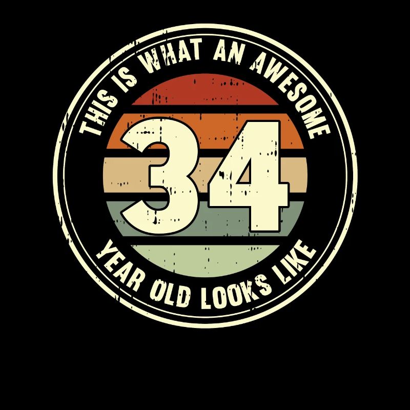 34. Geburtstag so sieht man mit 34 Retro Geschenk