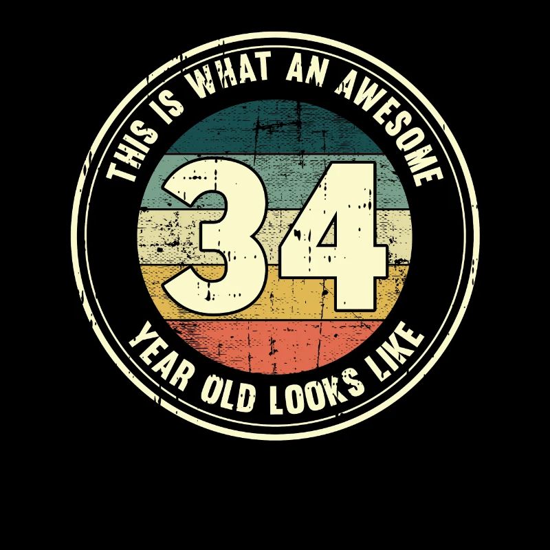 34. Geburtstag so sieht man mit 34 Retro Geschenk