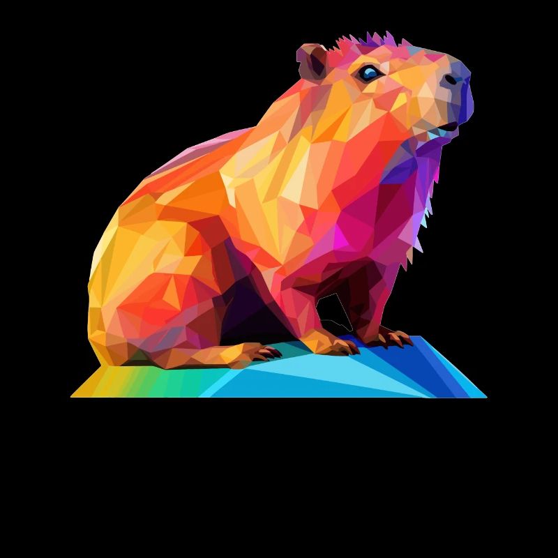 Capybara Low Polygon Design