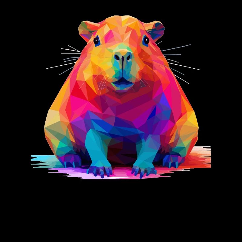 Capybara Low Polygon Design