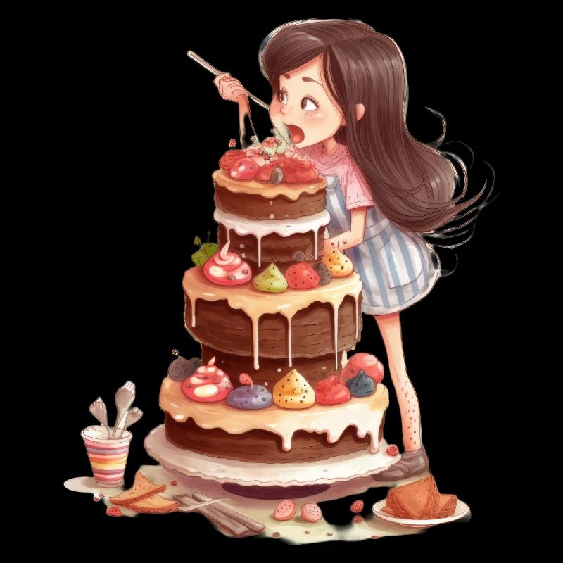 Süße Feier Das Kuchen Liebende Mädchen