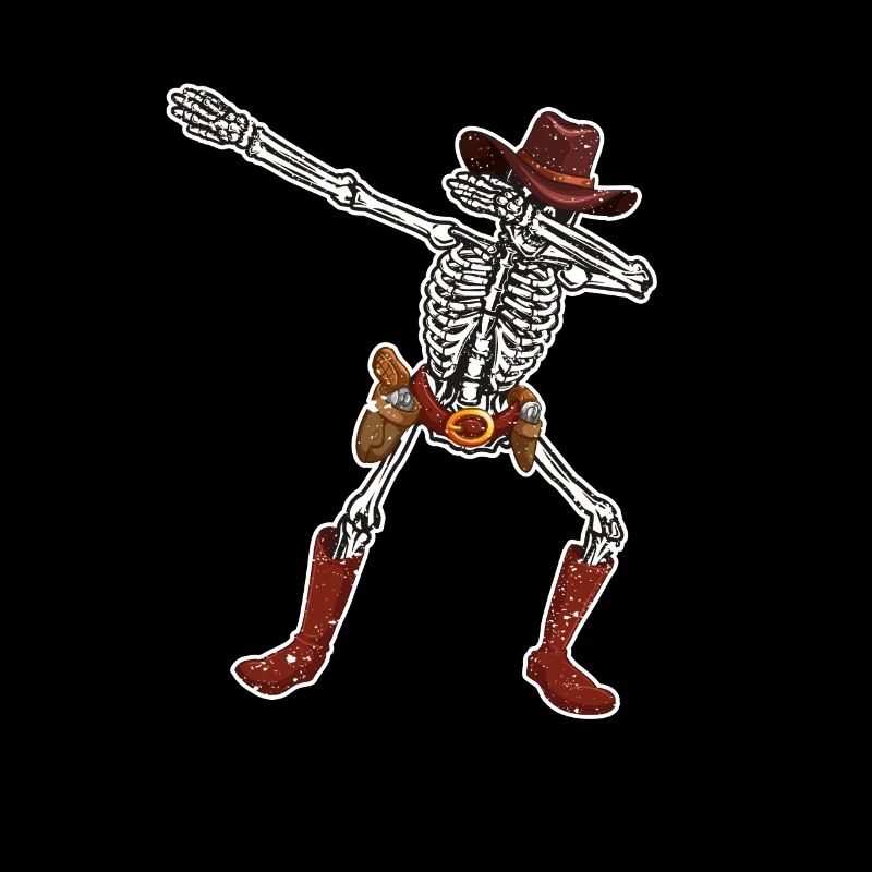 Dabbing Skeleton Cowboy Hat Drôle Halloween Dab