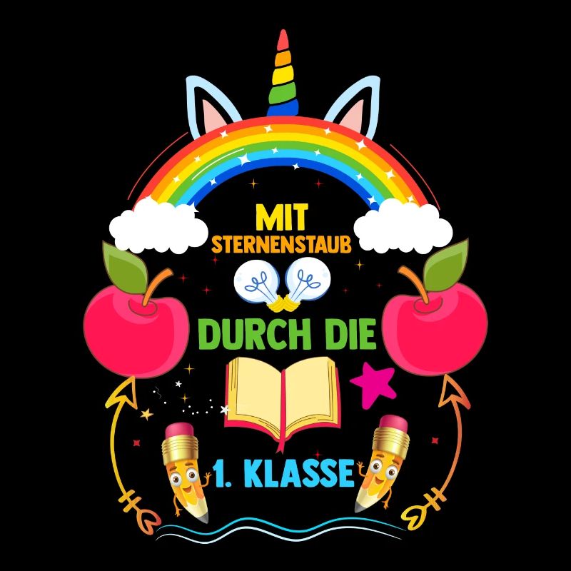 Erste Klasse Einschulung Einhorn Erstklässler Schu