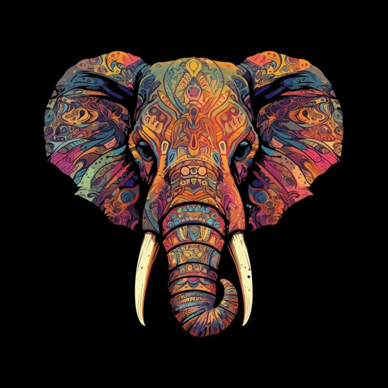 Bunter Elephantenkopf
