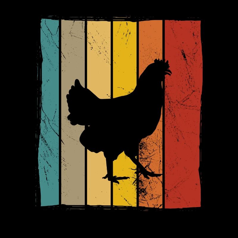 Huhn Hühner Hahn Bauer Retro Bauernhof Geschenk