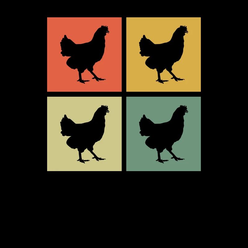 Huhn Hühner Hahn Bauer Retro Bauernhof Geschenk