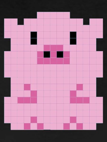 A pixelated piglet