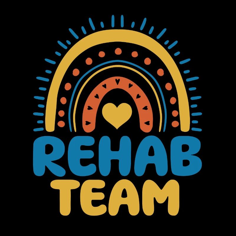 Cute rehab team boho rainbow apparel
