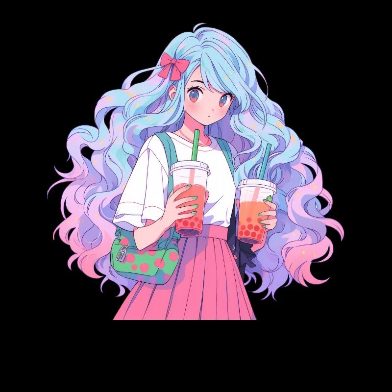 Anime and Boba Bubble Tea