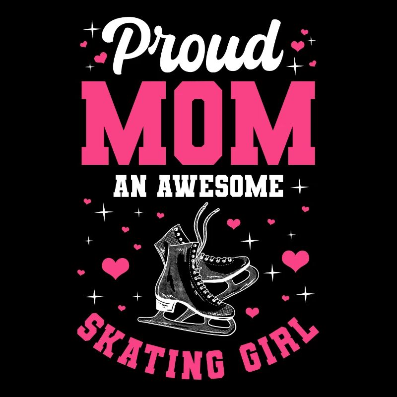 Stolze Mutter Eislaufenden Mädchen