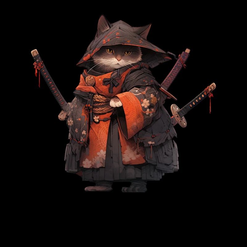 Asia Cat Japanese Samurai Samurai