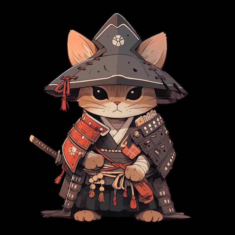 Asia Cat Japanese Samurai Samurai
