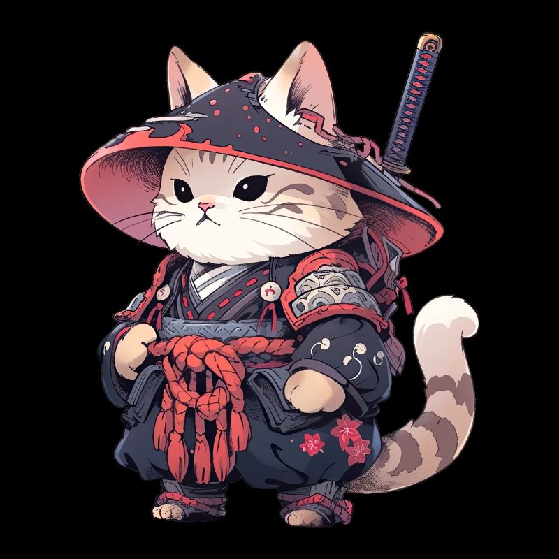 Asia Cat Japanese Samurai Samurai