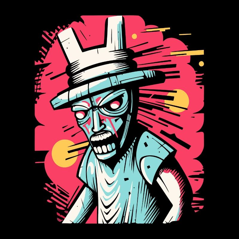 Abstrait Angry Bunny Man Art Graffiti