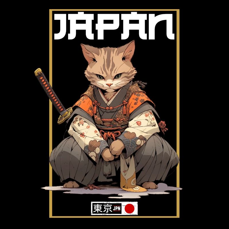 Asien Katze Japanischer Samurais Samurai