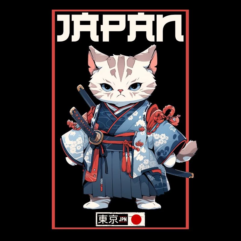 Asia Cat Japanese Samurai Samurai