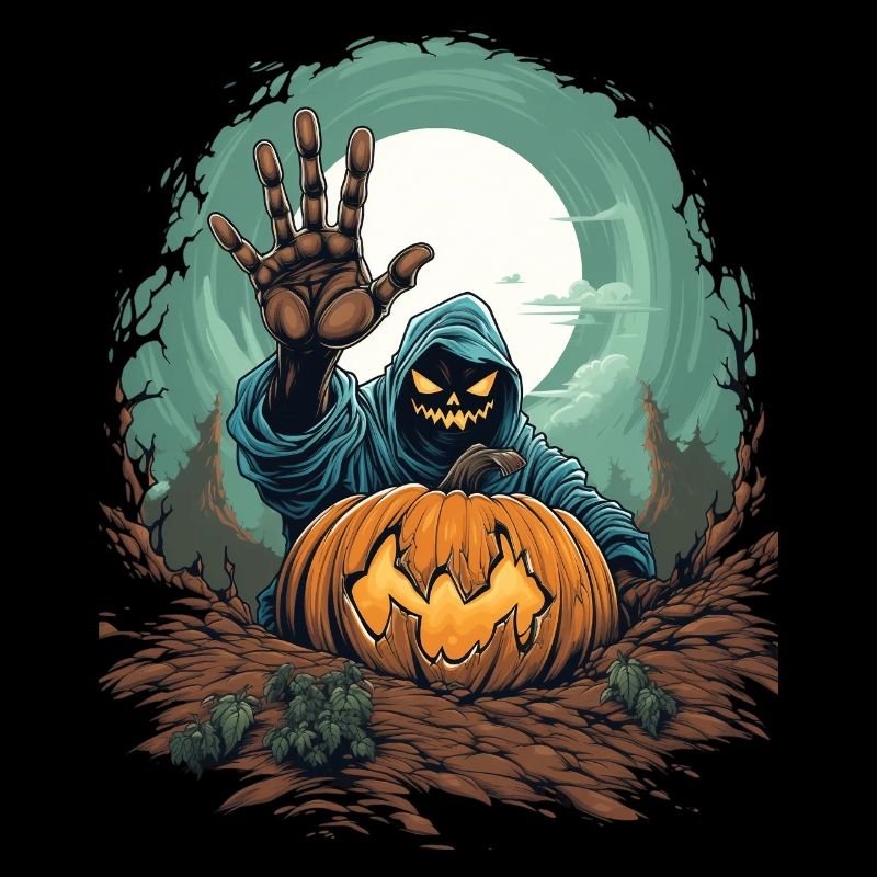Halloween Emerging Hands Spooky Pumpkin