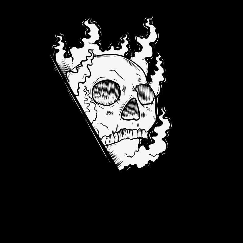 Burning Bone Skull Creepy Gothic Style