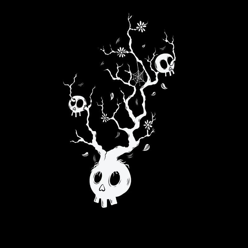 Bone Skull Tree Horror Gothic Style