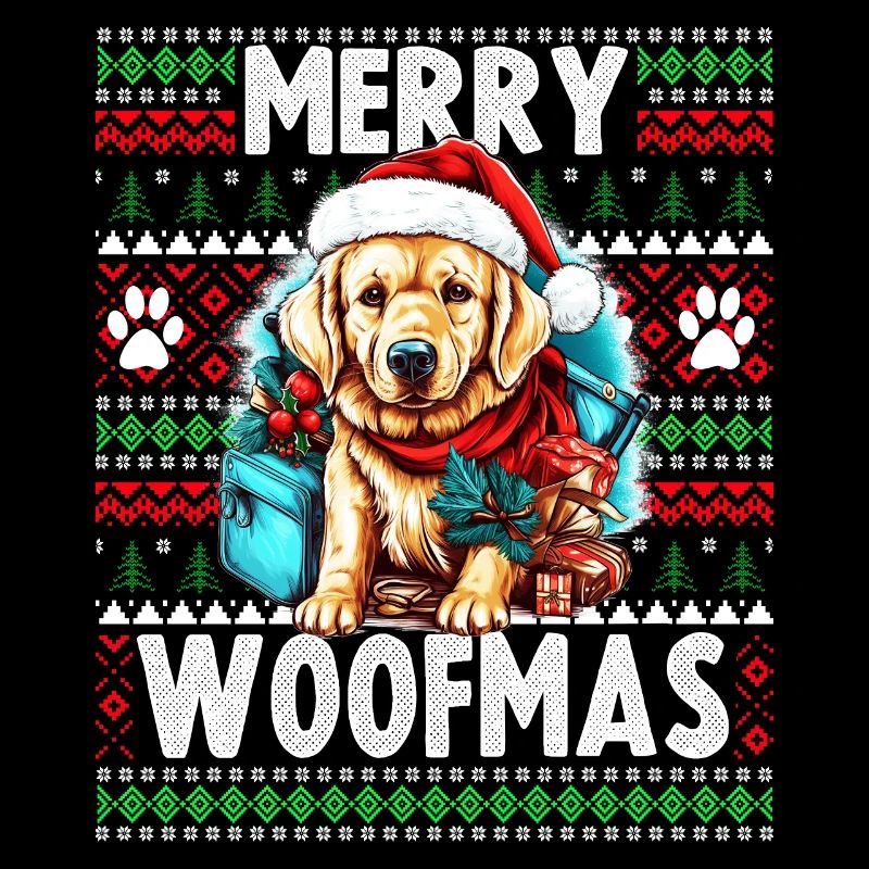 Hässlicher Weihnachtspullover Golden Retriever Hund - Hund