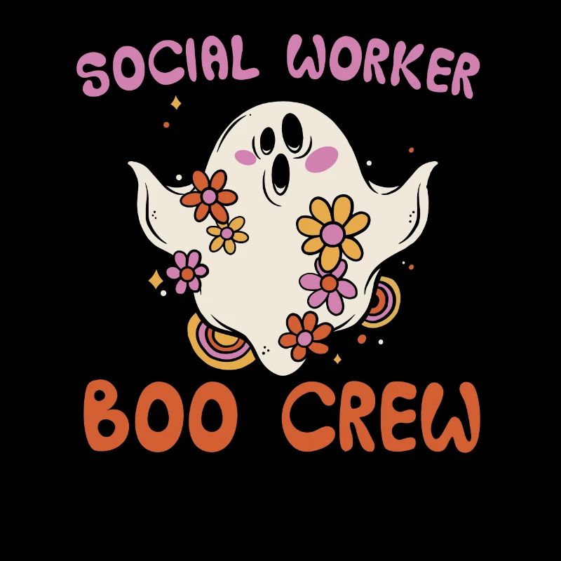 Funny Social Worker Boo Crew Halloween