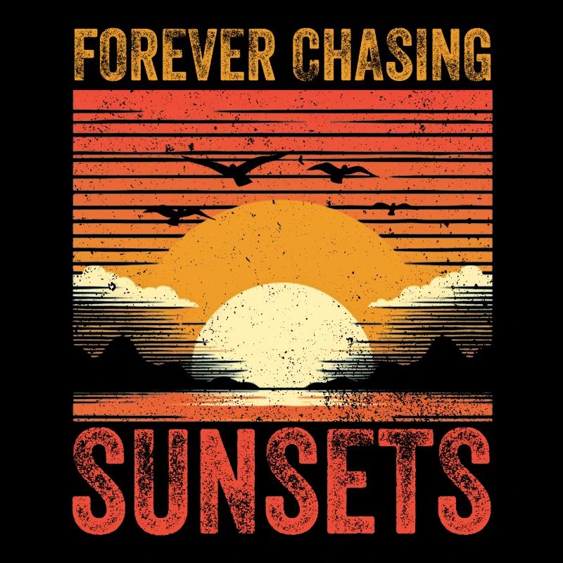 Forever Chasing Sunsets Retro Summer Vacation