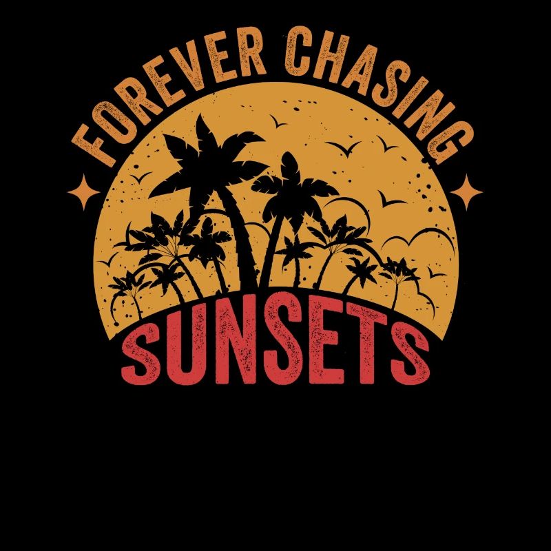 Forever Chasing Sunsets Retro Summer Vacation